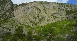 Voie d'escalade du Passet (grande falaise)